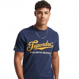 Тениска Superdry Vintage Scripted College short sleeve T-shirt - Blue (Nautical Navy) тениска,мъжки,тениски,superdry,vintage,scripted,college,short,sleeve,t,shirt,blue,(nautical,navy)