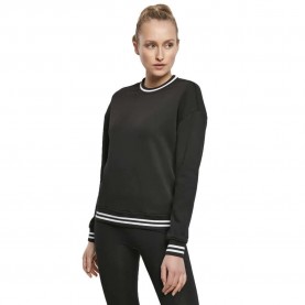блуза,дамски,блузи,build,your,brand,college,sweat,crew,sweatshirt,black,white,(black)