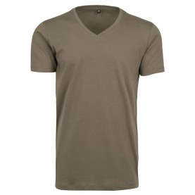 тениска,мъжки,тениски,build,your,brand,light,by006,short,sleeve,v,neck,t,shirt,green,(olive)