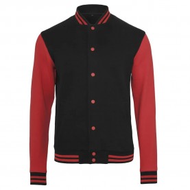 яке,мъжки,якета,build,your,brand,sweat,college,jacket,black,red,(red)