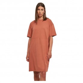 рокля,дамски,поли,и,рокли,urban,classics,organic,oversized,slit,short,sleeve,short,dress,terracotta,(orange)