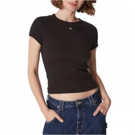 тениска,дамски,тениски,tommy,jeans,dw0dw14876,short,sleeve,t,shirt,black,(bds,black)