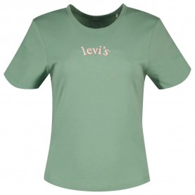 бебешка,тениска,дамски,тениски,levi´s,®,graphic,rickie,short,sleeve,t,shirt,green,(arched,baby,serif,logo,granite,green)