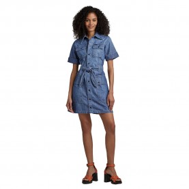 рокля,дамски,поли,и,рокли,g,star,military,short,sleeve,dress,blue