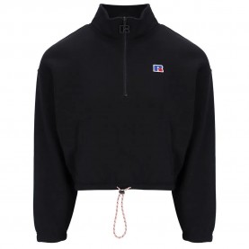 блуза,дамски,блузи,russell,athletic,e34012,school,lemonlight,half,zip,sweatshirt,black,(black)