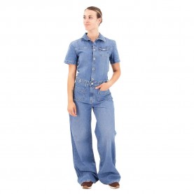 Гащеризон Pepe jeans Evelyn short sleeve jumpsuit - Blue (Denim) гащеризон,дамски,гащеризони,pepe,jeans,evelyn,short,sleeve,jumpsuit,blue,(denim)