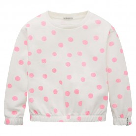 блуза,детски,блузи,tom,tailor,1031774,elastic,waist,sweatshirt,pink,(pink,dot,design)