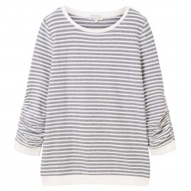 блуза,дамски,блузи,tom,tailor,1039980,striped,jacquard,sweatshirt,grey