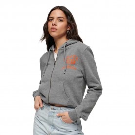 блуза,дамски,блузи,superdry,athletic,essential,crop,full,zip,sweatshirt,dark,grey,marl,(grey)