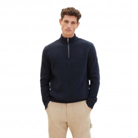 блуза,мъжки,пуловери,tom,tailor,1038253,cosy,knitted,troyer,half,zip,sweater,blue,(captain,navy,melange)