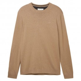 блуза,мъжки,пуловери,tom,tailor,1038426,basic,knit,sweater,hazel,brown,melange,(beige)