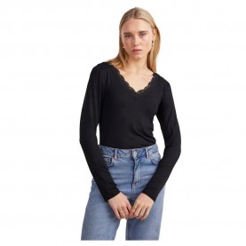 тениска,дамски,тениски,pieces,barbera,long,sleeve,v,neck,t,shirt,black,(black)