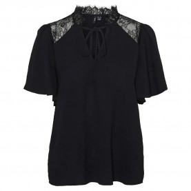 дамски,блузи,дамски,ризи,vero,moda,alva,short,sleeve,blouse,black,(black)