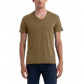тениска,мъжки,тениски,replay,m3591,.000.2660,short,sleeve,v,neck,t,shirt,green