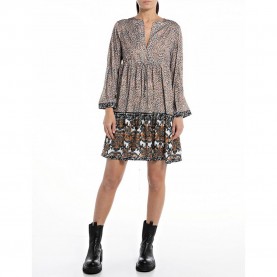 рокля,дамски,поли,и,рокли,replay,w9602,.000.10333,long,sleeve,short,dress,brown