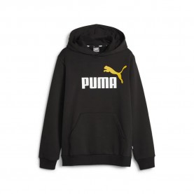 суичър,детски,блузи,puma,ess+,2,col,big,logo,fl,b,hoodie,puma,black,yellow,sizzle,(black)