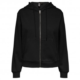 блуза,дамски,блузи,pieces,chilli,full,zip,sweatshirt,black,(black)