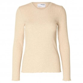 тениска,дамски,тениски,selected,anna,long,sleeve,t,shirt,beige,(oatmeal)