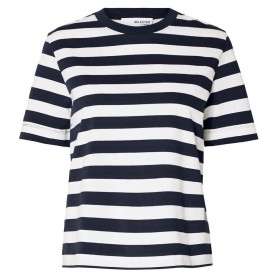 тениска,дамски,тениски,selected,essential,striped,boxy,short,sleeve,t,shirt,multicolor,(dark,sapphire,stripes,bright,white)