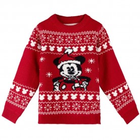 блуза,мъжки,пуловери,дамски,пуловери,cerdá,christmas,mickey,sweater,red,(red,white)