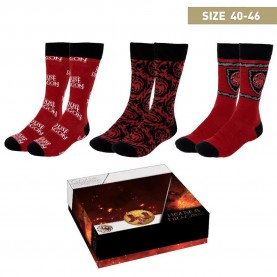 чорапи,мъжки,чорапи,cerdá,house,of,dragon,half,long,socks,3,units,red,(multicolor)