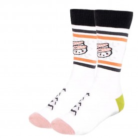 чорапи,мъжки,чорапи,cerdá,socks,otaku,half,long,socks,white,black,orange,(white)