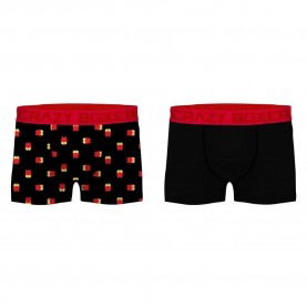 боксерки,мъжко,бельо,crazy,boxer,french,fries,boxers,2,units,black,(multicolor)