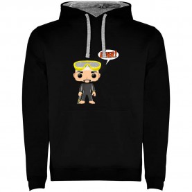 суичър,мъжки,пуловери,kruskis,chibi,diver,two,colour,hoodie,black,grey,(black)