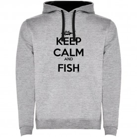 суичър,мъжки,пуловери,kruskis,keep,calm,and,fish,two,colour,hoodie,heather,grey,black,(grey)