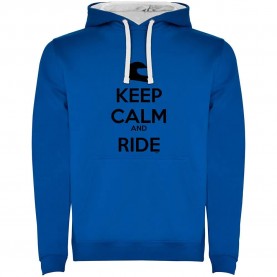 Суичър Kruskis Keep Calm And Ride hoodie - Blue (Royal Blue / White) суичър,мъжки,пуловери,kruskis,keep,calm,and,ride,hoodie,blue,(royal,blue,white)