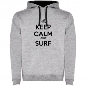 суичър,мъжки,пуловери,kruskis,surf,keep,calm,and,surf,two,colour,hoodie,heather,grey,black,(grey)