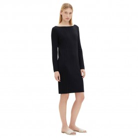 рокля,дамски,поли,и,рокли,tom,tailor,1037792,knitted,rib,plissee,long,sleeve,dress,black