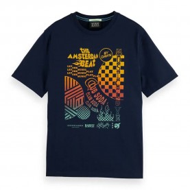 Тениска Scotch & soda 174568 short sleeve T-shirt - Blue (Night) тениска,мъжки,тениски,scotch,&,soda,174568,short,sleeve,t,shirt,blue,(night)