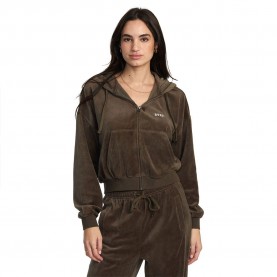 блуза,дамски,блузи,rvca,ring,full,zip,sweatshirt,brown