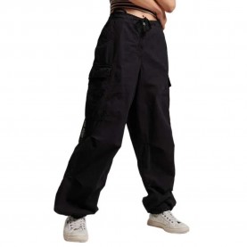 панталони,дамски,панталони,superdry,vintage,baggy,parachute,cargo,pants,black,(black)