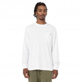 тениска,мъжки,тениски,dickies,luray,pocket,long,sleeve,t,shirt,white