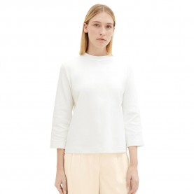 тениска,дамски,тениски,tom,tailor,1038021,wide,stand,up,collar,short,sleeve,t,shirt,white
