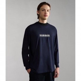 тениска,мъжки,тениски,napapijri,s,box,3,long,sleeve,t,shirt,blue