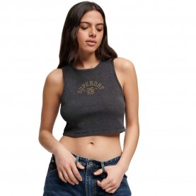 Потник Superdry Athletic Essential Waffle Sleeveless Top - Black (Washed Black) потник,дамски,топове,superdry,athletic,essential,waffle,sleeveless,top,black,(washed,black)