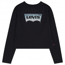 тениска,детски,тениски,levi´s,®,meet,and,greet,glitter,long,sleeve,t,shirt,caviar,(black)