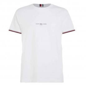 тениска,мъжки,тениски,tommy,hilfiger,logo,tipped,short,sleeve,t,shirt,white,(white)