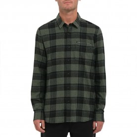 риза,с,дълъг,ръкав,мъжки,ризи,volcom,caden,plaid,long,sleeve,shirt,black,(green)