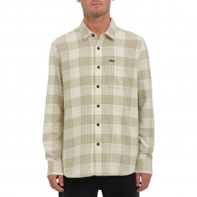 риза,с,дълъг,ръкав,мъжки,ризи,volcom,caden,plaid,long,sleeve,shirt,beige,(dirty,white)