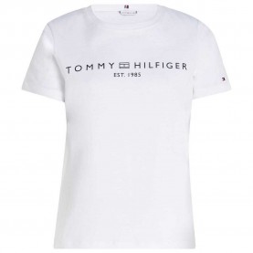 тениска,дамски,тениски,tommy,hilfiger,reg,corp,logo,regular,fit,short,sleeve,t,shirt,white