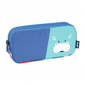 канцеларски,принадлежности,milan,3,zip,fun,animals,special,series,pencil,case,blue,(blue)