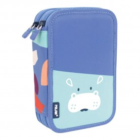 канцеларски,принадлежности,milan,filled,double,decker,fun,animals,special,series,pencil,case,blue,(blue)