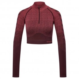 блуза,дамски,блузи,hummel,mt,fade,seamless,half,zip,sweatshirt,red