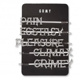хигиена,аксесоари,grimey,set,westbound,hair,clips,black,(silver)