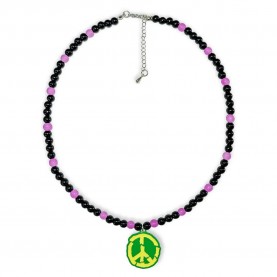 бижутерия,grimey,ufollow,no,peace,beads,necklace,pink,(black)