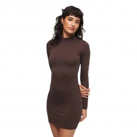блуза,с,дълъг,ръкав,дамски,поли,и,рокли,superdry,mock,neck,jersey,long,sleeve,short,dress,brown